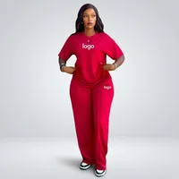 Nuevo Conjunto de Dos Piezas para Mujer, Primavera/Verano, Estilo Casual, Versátil, Holgado, de Pierna Ancha, Gran Venta