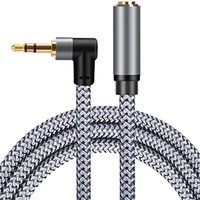 Câble audio plaqué or 3,5 mm, coudé droit, mâle-femelle, pour autoradio/haut-parleur, extension pour casque de diffusion en direct