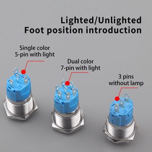 Ip65 không thấm nước 5A kim loại <span class=keywords><strong>push</strong></span>-nút chuyển đổi 16/19/22 mét vòng hình <span class=keywords><strong>LED</strong></span> ánh sáng 1no1nc nhà máy giá - Product Image 6