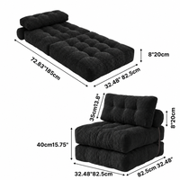 Canapé moderne en chenille tuftée de couleur personnalisée avec dossier, chaise portable inclinable et pliable pour appartement et salon