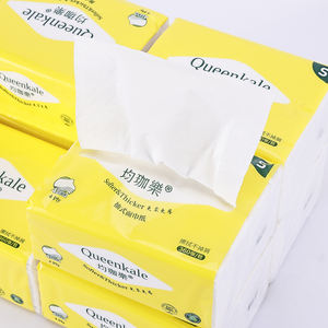 Boîte de mouchoirs en papier facial de qualité supérieure, 4 plis, en pâte de bois vierge, doux et blanc, pour la maison, le bureau et l'hôtel - Product Image 3