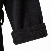 Albornoz con Capucha Negro de Invierno Personalizado, de Algodón Puro, Grueso, de Secado Rápido y Absorbente, Unisex, para Uso en Hoteles