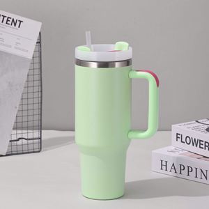 Wholesale Custom Eco-Friendly Food Grade <b>Double</b> <b>Wall</b> Stainless Steel 40oz Beer Tumbler Mugs with Handle American Style Camping - Product Image 2