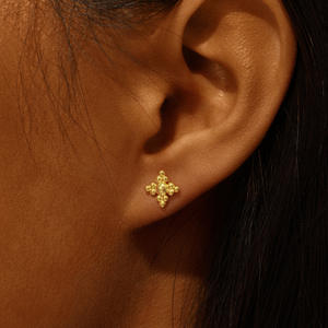 Boucles d'oreilles pendantes fines en argent sterling S925, motif œil de cheval distinctif, avec diamant et pompon, à tige plate, cadeau - Product Image 6