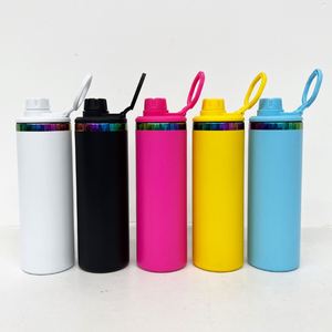 Gobelet isotherme personnalisé 20 oz avec logo, finition arc-en-ciel, pour impression DIY, revêtement poudré, couleurs mélangées, bouteille d'eau anti-fuite avec couvercle à clapet - Product Image 3