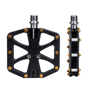 Ultralight <strong>Carbon</strong> Fiber Bicycle Pedals Titanium Alloy Axle &amp; 3 Sealed <strong>Bearings</strong> for Road Bikes Kids' Bikes BMX MTB - Product Image 1