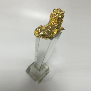 3D सोने जस्ता मिश्र धातु कस्टम शेर ट्रॉफी - Product Image 3