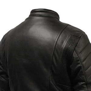 Blouson en cuir de moto en gros, nouveau design, protection optimale, vêtement de course pour motard, coupe ajustée, uni - Product Image 6