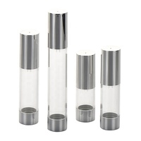 Emballage cosmétique de luxe 10ml 15ml 20ml 30ml Bouteilles en plastique argentées de crème pour le visage de crème pour les yeux Bouteille à pompe de sérum sans air rechargeable