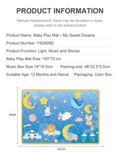 Alfombra de Juego Plegable Ecológica con Luz Musical para Bebés y Niños Pequeños, Tapete de Dormir Suave para Gatear - Product Image 6