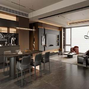 Modern Simple Black Particleboard Wooden TV Stand with Large Capacity Living Room Furniture <b>Wall</b> <b>Mount</b> Bracket Display <b>Cabinet</b> - Product Image 2