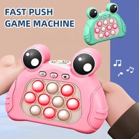 Samtoy Jeu de puzzle décompression grenouille de dessin animé, console de jeu portable à bulles à pousser, anti-stress, jeu rapide à pousser pour enfants