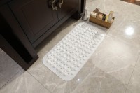 Tapis de bain antidérapant YIJU en PVC massif, lavable et écologique, avec ventouses et trous de drainage pour salle de bain – Vente chaude OEM