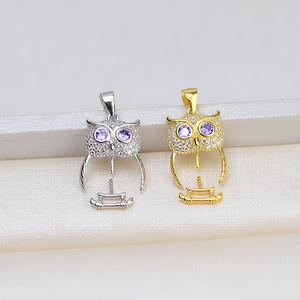 Handmade S925 Silver Baroque Pearl <b>Pendant</b> Female Owl Design Empty Setting 1421 DIY Accessories for Female <b>Fine</b> <b>Pendants</b> <b>Charms</b> - Product Image 2