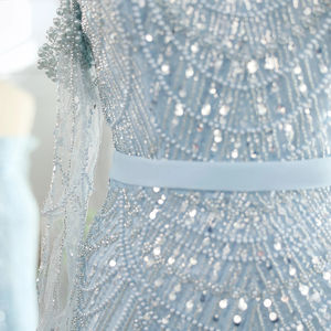 Jancember SZ289 Vestidos de fiesta de noche de mujer sin espalda con lentejuelas árabes brillantes - Product Image 6