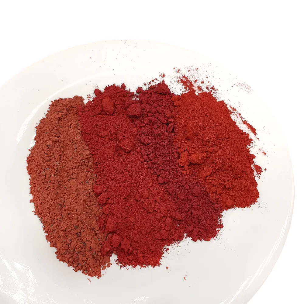 आयरन ऑक्साइड लाल/काला/पीला/नीला आयरन ऑक्साइड रंगद्रव्य रबर उत्पादों के रंग के साथ 99% शुद्धता