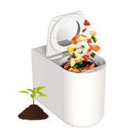 Tempat Sampah Dapur Portabel Listrik Stainless Steel 4.5L ABS, Pengolah Sampah Organik Dalam Ruangan untuk Rumah Tangga