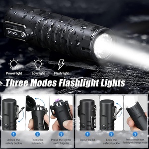 Linterna LED Impermeable de Aleación de Aluminio para Exteriores, Encendedor de Cigarrillos Recargable por USB, 3 Modos, Resistente al Viento, Herramienta para Viajes y Camping - Product Image 4