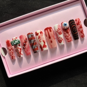 Faux ongles en acrylique <span class=keywords><strong>de</strong></span> luxe faits à la main sur mesure, à presser, avec colle, forme carrée moyenne, couvrance totale, marque privée, vente en gros - Product Image 3