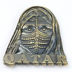 Toptan hediyelik eşya hediye avrupa hatıra kentleri özel 3D Metal sevimli Qatar buzdolabı mıknatısı