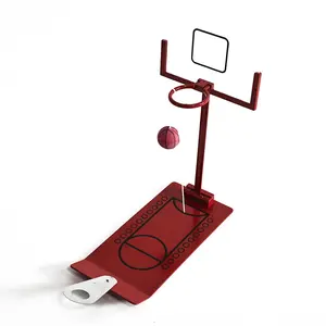 新设计搞笑金属迷你办公桌面游戏室内游戏彩色便携式桌篮篮球射击游戏玩具
