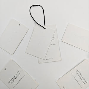 Luxury Eco-Friendly Customized Silk Screen Printed Square Garment Hang <b>Tags</b> <b>Bags</b> Shoes Embossed Logo Recycled Paper Clothing - Product Image 3