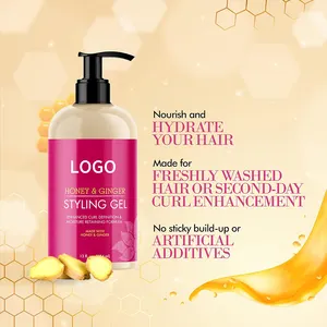 Private Label naturale miele zenzero Styling Gel arricciatura migliorata definizione di umidità brillare forte tenere il Gel per capelli per le donne