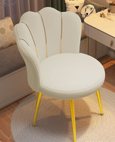Chaise de maquillage pour chambre à coucher, chaise de salle de bain, chaise d'hôtel en velours, chaise de salon en métal doré de luxe nordique