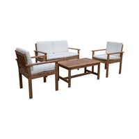 Patio Banc de jardin extérieur Banc en bois avec table Chaise de jardin en bois