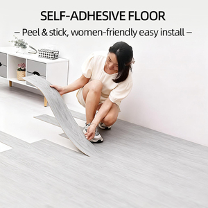 Revêtement de <span class=keywords><strong>sol</strong></span> en vinyle PVC LVT moderne, résistant à l'usure, imperméable, auto-<span class=keywords><strong>adhésif</strong></span>, largeur de planche 100 mm, <span class=keywords><strong>sol</strong></span> d'intérieur pour écoles, 1,5 mm - Product Image 6