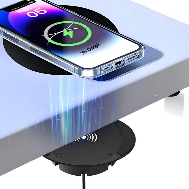 YIXIN Trending Powerful Wireless Fast Charging Ups to 30mm 10W Invisible Wireless Charger for Furniture Under Table