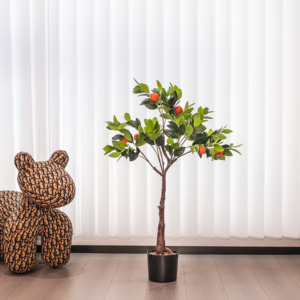 Simulación verde interior árboles artificiales en maceta limón y naranja fruta bonsái jardín al aire libre árboles frutales decorativos - Product Image 6