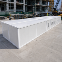 Maison conteneur détachable clé en main à structure en acier avec verre trempé pour grand bureau de chantier 40 pieds avec salle de bain intégrée