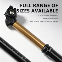 TANKE Fahrrad-Dropper-Sattelstütze 27,2/30,9/31,6mm 105/130mm Verstellweg Interne Kabelführung Fernbedienung Hebefunktion MTB Fahrrad-Sattelstütze