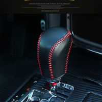 Housse de levier de vitesse en cuir cousue à la main, compatible avec Toyota Crown série 210 2015-2018, logo Crown, accessoires de modification intérieure automobile