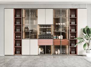 Meuble de rangement de salon de haute qualité, sans frais, avec armoire à vin, artisanat sans peinture, directement de l'usine - Product Image 5