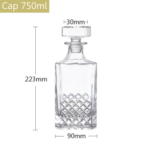 750ml Bouteille en verre pour whisky Vintage sculpté coupe nouveauté verre bouteilles de whisky liqueur Vodka whisky carafe ensemble - Product Image 6