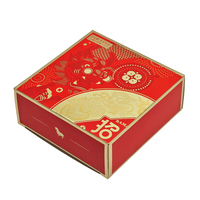 Emballage Cadeau Festif pour Biscuits et Snacks, Personnalisé avec Motif Rouge Imprimé, en Matériaux Recyclés Écologiques, avec Dorure à Chaud