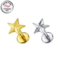 Freya Wholesale ASTM F136 G23 Titanium Piercing Jewelry Zircon Helix Earrings Tragus Ear Labret Cartilage Body Piercing Jewelry