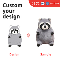 Peluche personnalisée en forme de raton laveur, jouet en peluche Kawaii, animal en peluche de la forêt, poupée mascotte douce, collection cadeau OEM ODM