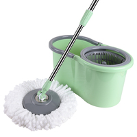 Fabricant professionnel de balais serpillères rotatifs mains libres en acier inoxydable, couleur vert fruit, pour le nettoyage des sols, avec seau