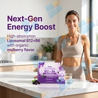 Liposomale Vitamine B12 B6 Vloeibare Sachets Moerbeismaak 500mcg Energie Ondersteuning 10ml 30 stuks Aangepaste Supplementen Fabrikant