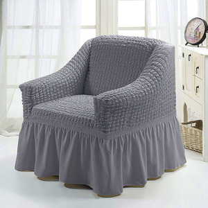 Housse de canapé universelle quatre saisons, moderne, simple, couleur unie, vert foncé, rouge vin, couverture intégrale, élastique, <span class=keywords><strong>gaze</strong></span> à bulles - Product Image 3