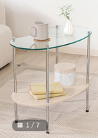 Table basse moderne de luxe TMG-K89 pour la maison, avec plateau en MDF, tube en fer électroplaqué, verre trempé - Utilisation dans le salon