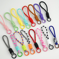 Porte-clés à breloques universel pour étui de téléphone, dragonne courte colorée, tresses torsadées, lanière en nylon pour téléphone portable iPhone