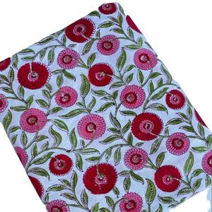 Manufacturer Hand Block Print 100% Cotton Lightweight Floral Soft Anti-Static Fabric for Women <b>Dress</b> Material at Low Cost OEM - Product Image 1