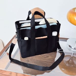 Ins Mommy Canvas Multifunctional Maternity Single-Shoulder Crossbody <b>Hand</b> <b>Bag</b> Color-Blocking Design Medium Daily Tote <b>Bag</b> - Product Image 2