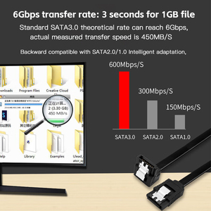 SATA3.0 SSD Serial Port <strong>Cable</strong> Optical Drive DVD Burner Universal High-speed Transmission SATA <strong>3</strong>.0 Data <strong>Cable</strong> - Product Image 6