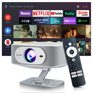 Mini Proiettore P92Max Android 13, 7000 Lumen, Supporto 4K, <span class=keywords><strong>Netflix</strong></span>, Google <span class=keywords><strong>TV</strong></span>, 1080P, Altoparlanti Integrati, Correzione Trapezoidale Automatica, con Supporto - Product Image 1