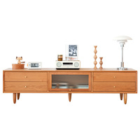 Table basse et meuble TV combinés en bois massif nordique, design moderne, avec rangement, démontables, pour petit appartement